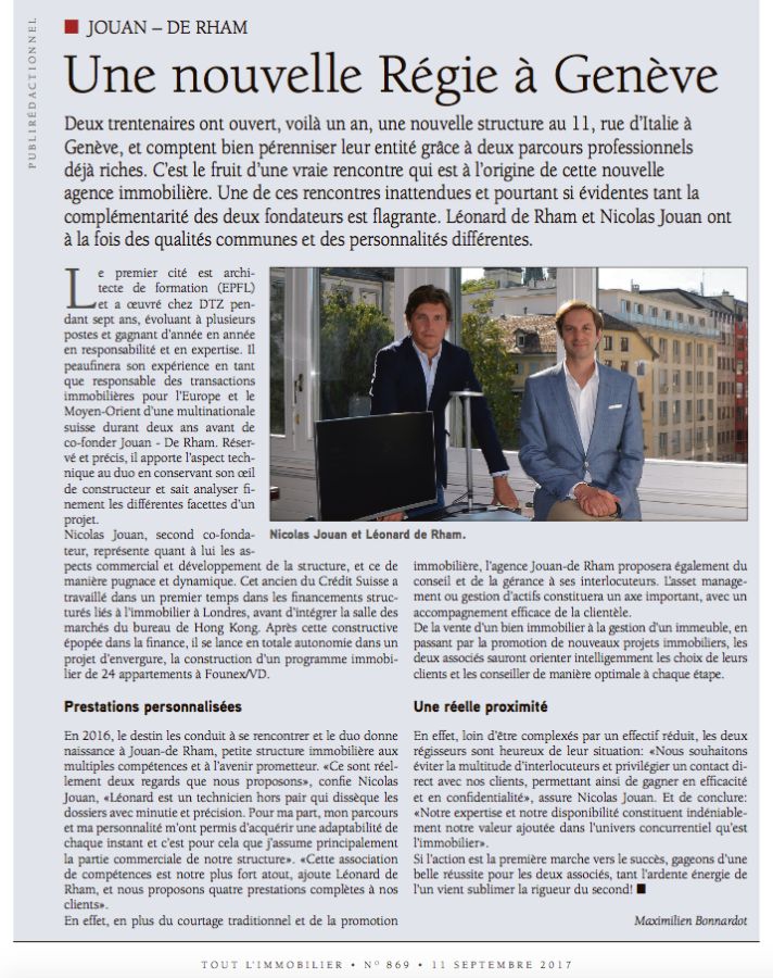Tout l'Immobilier parle de nous !