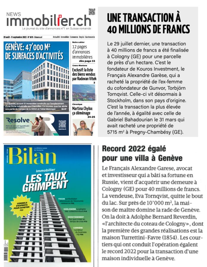 Vente record pour notre équipe courtage à Genève
