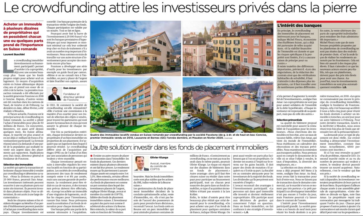 Vente d'un immeuble à Moudon